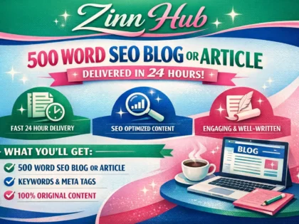 write a 500 word SEO blog or article within 24 hours