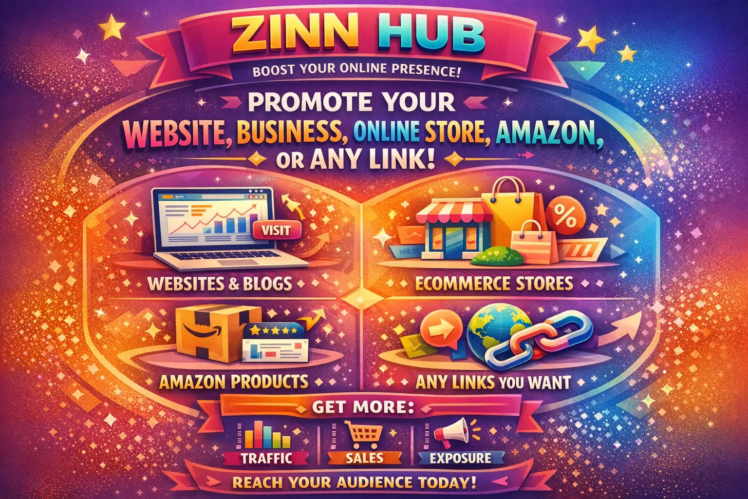 Promote Your Website, Business, Online Store, Amazon, Product, Or Any Link 1 Promote Your Website