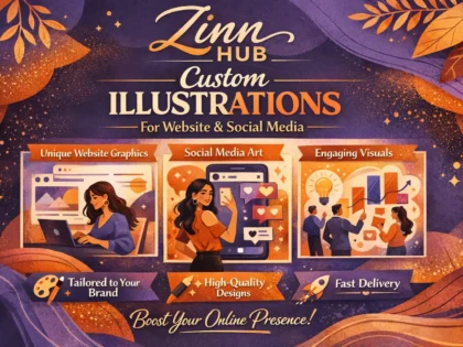 create custom illustrations for  website and social media