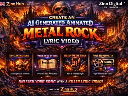 create an ai generated animated metal rock lyric video