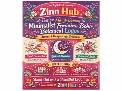 Design Hand Drawn Minimalist Feminine Boho Botanical Logo