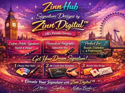 Design artistic signature or autograph with Zinn Digital ™
