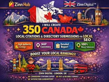 Create 350 Canada local citations and directory submissions for local SEO