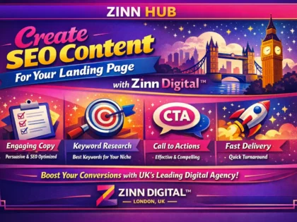 Create SEO content for your landing page with Zinn Digital ™