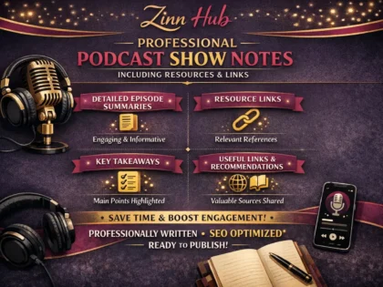 write your podcast show notes including resources and links