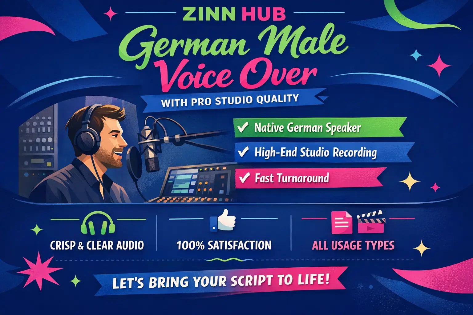 Record Your German Male Voice Over With Pro Studio Quality 1 Record Your German Male Voice Over With Pro Studio Quality