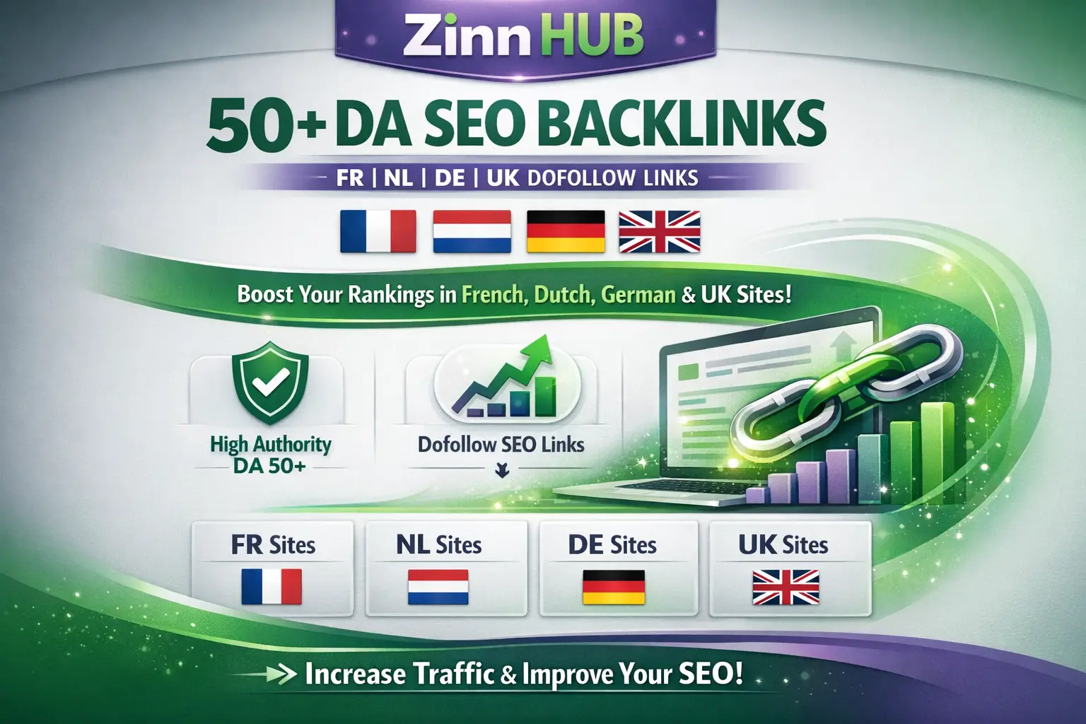 Make Da 50 Plus French Fr, Dutch Nl, German De, Uk Dofollow Seo Backlinks 1 Make Da 50 Plus French Fr