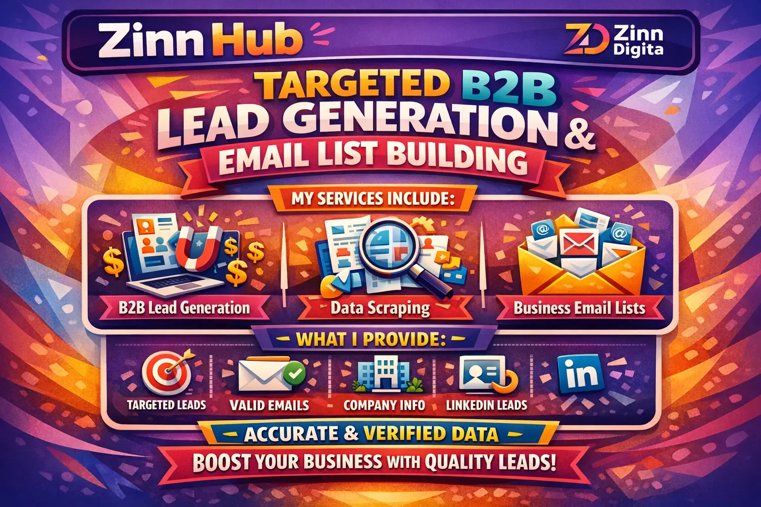 Do Targeted B2B Lead Generation , Data Scrapping, Business Email List Building 1 Do Targeted B2B Lead Generation
