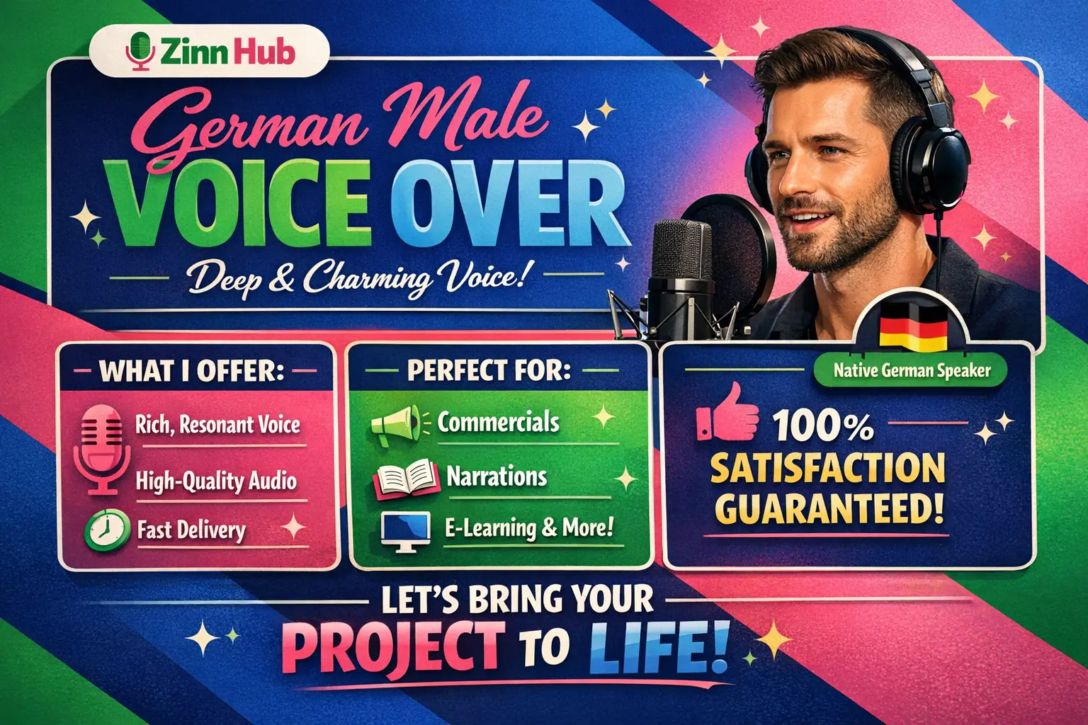 Produce A Male German Voice Over In A Deep, Charming Voice 1 Produce A Male German Voice Over In A Deep