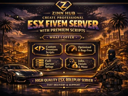 create professional esx fivem server with premium scripts