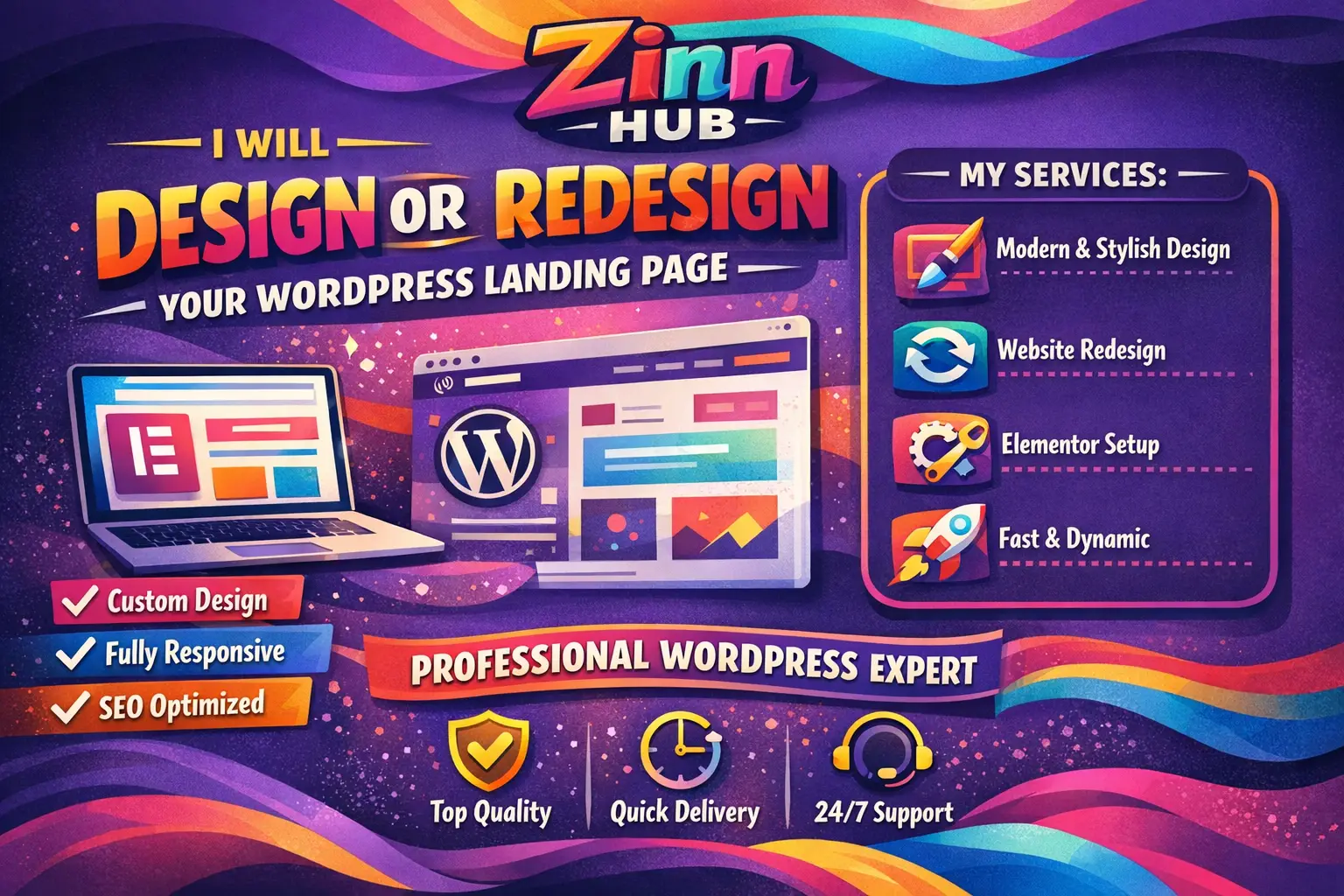 Do Wordpress Website Development, Design Or Redesign Elementor Landing Page 1 Do Wordpress Website Development