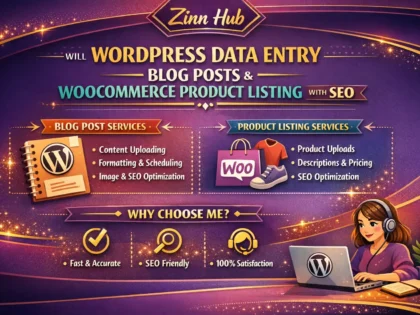 do wordpress data entry blog posts and woo commerce product listing with SEO