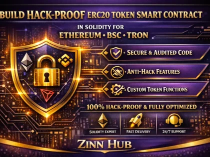 build hack proof erc20 token smart contract in solidity  ethereum bsc tron