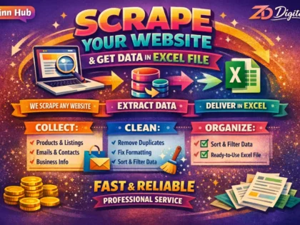 scrape a website and return the results in a excel file