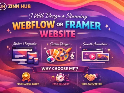 design a stunning webflow or framer website