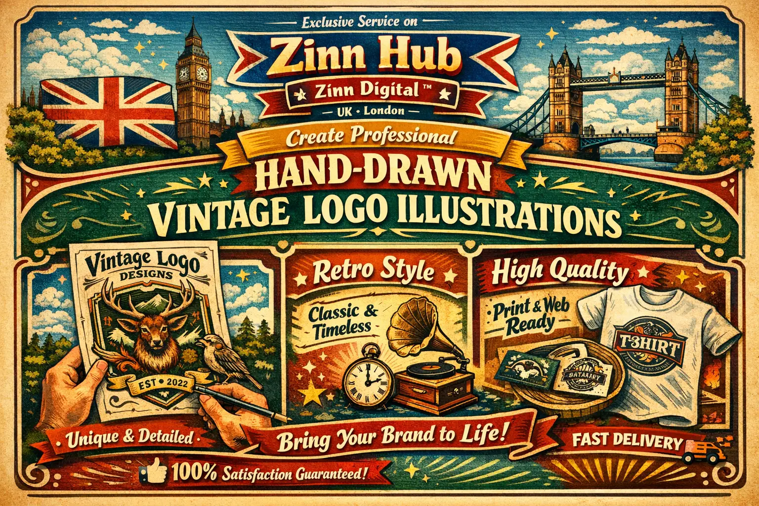 Create Professional Hand-Drawn Vintage Logo Illustrations 2 Create Professional Hand-Drawn Vintage Logo Illustrations - Image 2