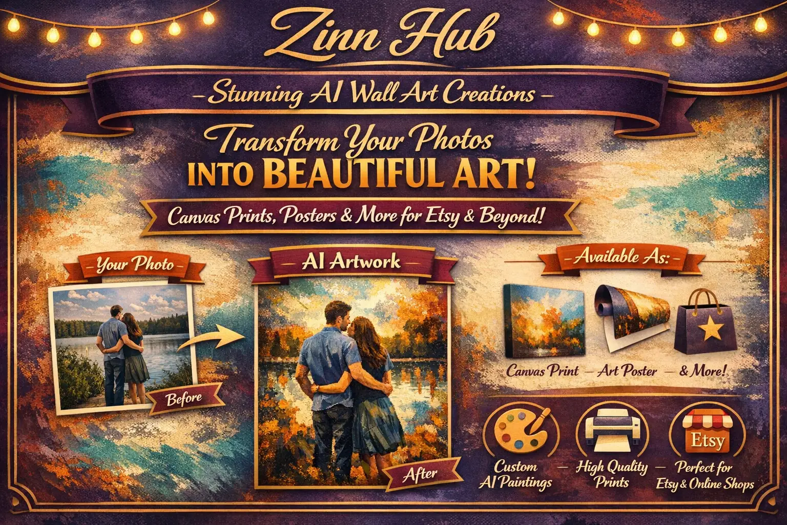 Create Painting Wall Art To Canvas Print, Poster With Ai For Etsy, And More 1 Create Painting Wall Art To Canvas Print