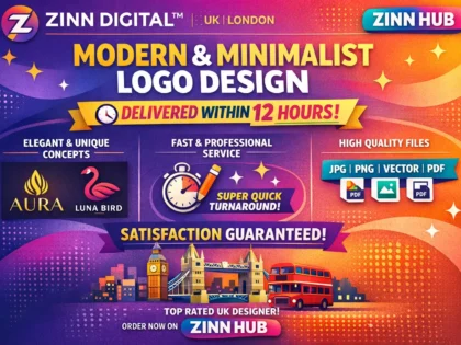 Create a modern and minimalist logo design within 12 hours