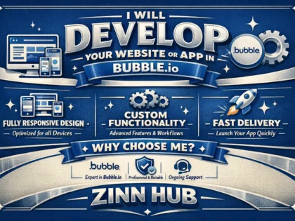 develop your website or app in bubble io