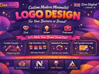 Create custom modern minimalist logo design for your business or brand