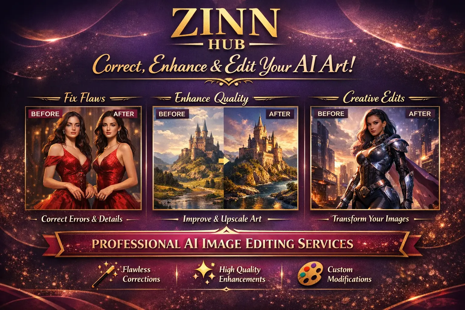 Correct, Enhance, And Edit Ai Images Or Art Work 1 Correct