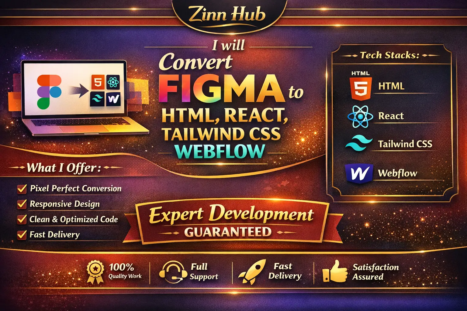 Convert Figma To Html, React, Tailwind Css &Amp; Webflow - Expert Development 1 Convert Figma To Html