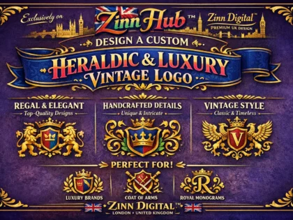 Design a custom premium heraldic and luxury vintage logo