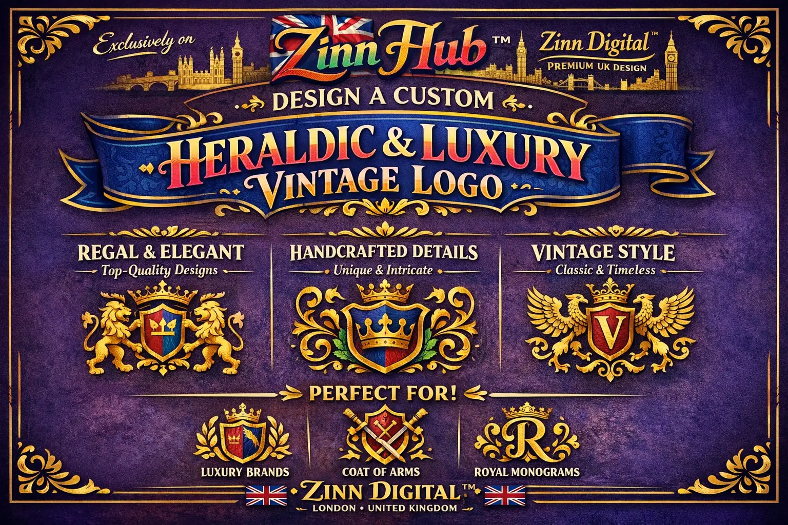 Design A Custom Premium Heraldic And Luxury Vintage Logo 1 Design A Custom Premium Heraldic And Luxury Vintage Logo