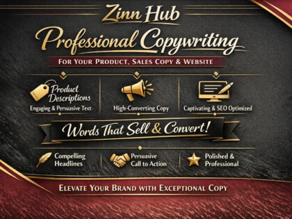 do professional copywriting for your product