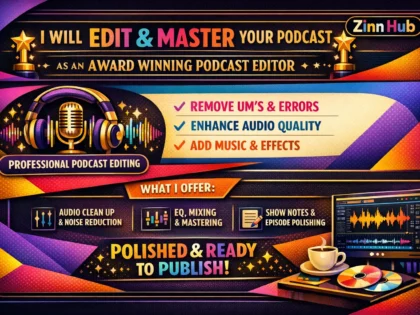 Edit And Master Your Podcast As Award Winning Podcast Editor