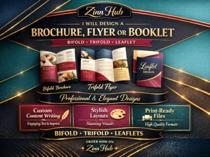 write and design a brochure flyer or booklet in bifold trifold or leaflet format