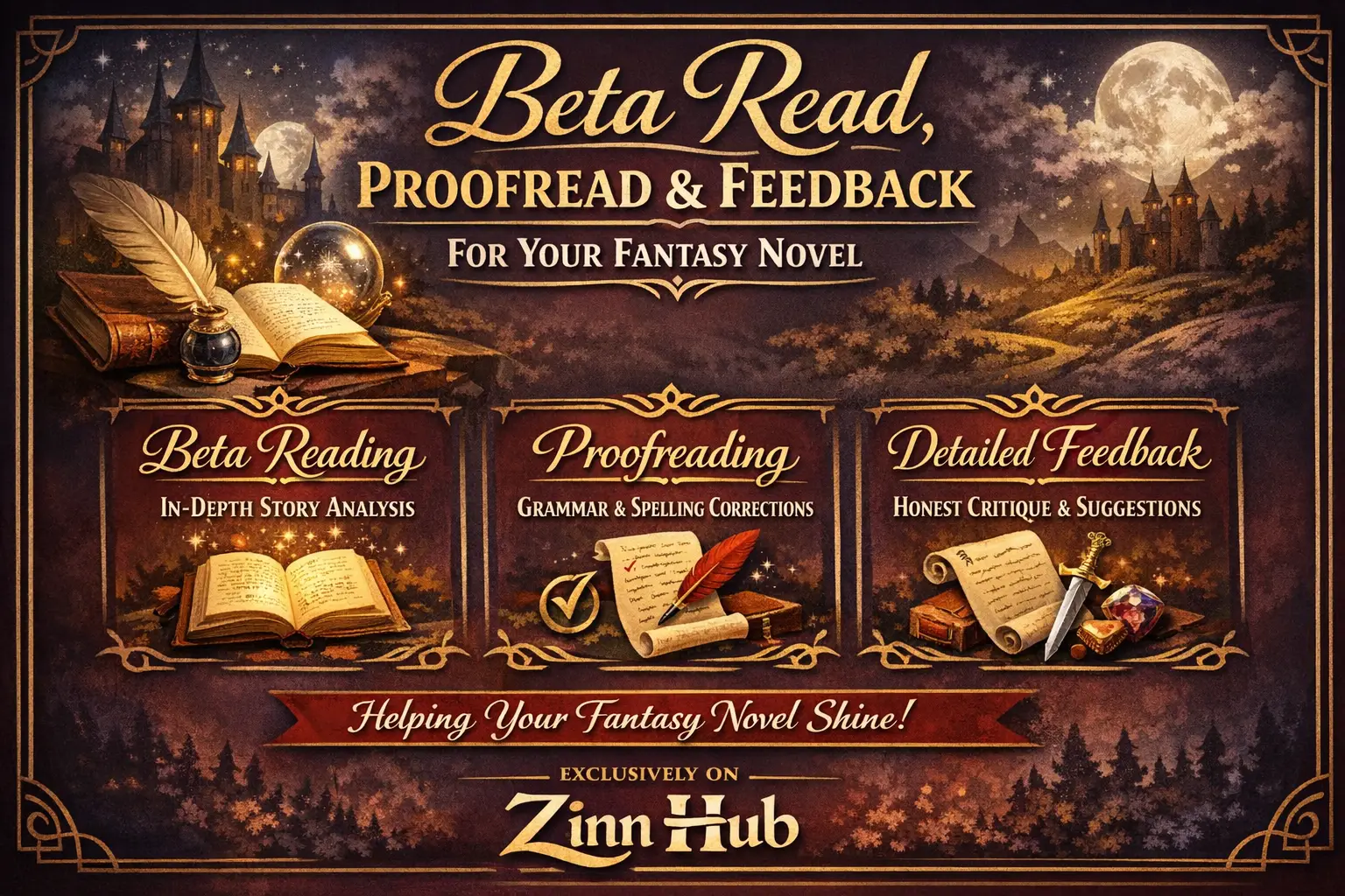 Beta Read, Proofread And Provide Feedback On Your Fantasy Novel 1 Beta Read