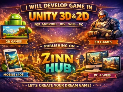 develop game in unity 3d 2d for android ios web PC