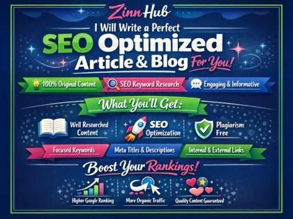 Write A Perfect Seo Optimized Article And Blog For You