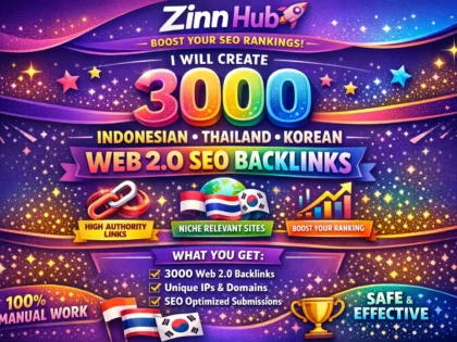 create 3000 indonesian thailand korean web 2 0 SEO backlinks