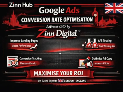 Google Ads conversion rate optimisation & AdWords CRO by Zinn Digital ™