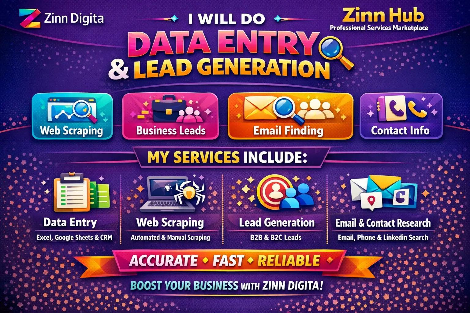 Do Data Entry, Web Scraping, Business Leads, Email Finding, Contact Info 1 Do Data Entry