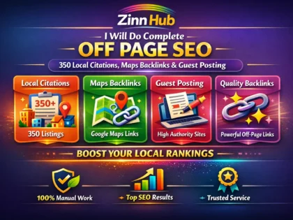 do complete off page SEO 350 local citations maps backlinks
