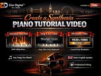 Create a Synthesia piano tutorial video