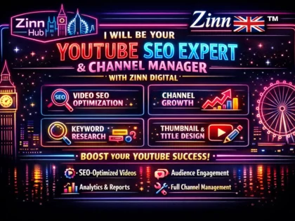 Be Your Youtube Video Seo Expert And Channel Manager With Zinn Digital ™