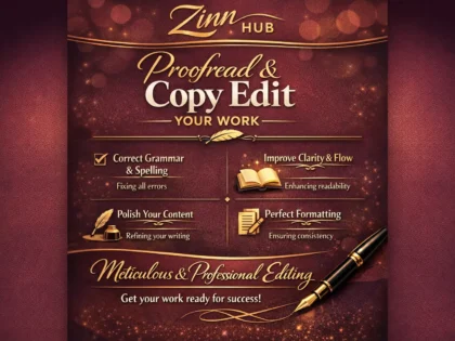 proofread and copy edit your work