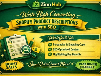 write high converting shopify product descriptions with SEO