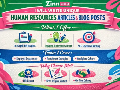 Write Unique Human Resources Articles And Blog Posts