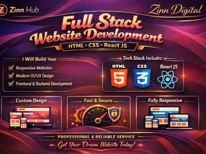 Full stack website development with HTML