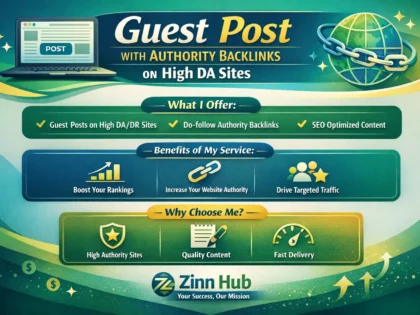Provide Guest Post With Authority Backlinks On High Da Sites