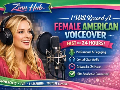 record a female american voiceover fast in 24 hours