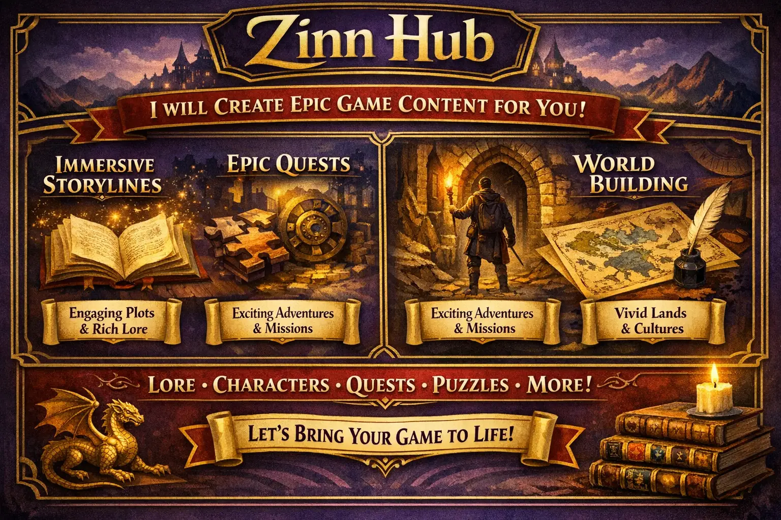 Write Game Storylines, Lore, Puzzles, Quests, And More 1 Write Game Storylines