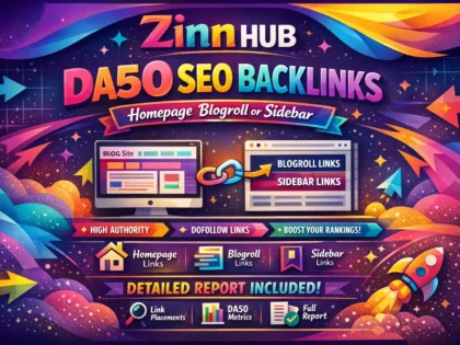 make da50 SEO backlinks homepage blogroll or sidebar report
