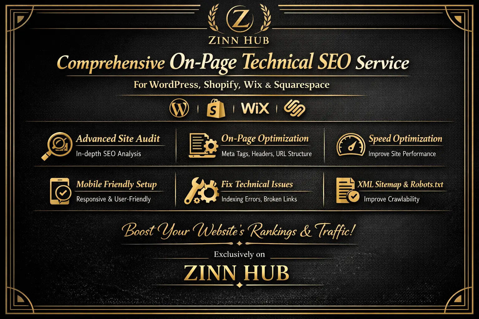 Perform Comprehensive On-Page Technical Seo Service For Wordpress, Shopify, Wix, &Amp; Squarespace Websites 1 Perform Comprehensive On-Page Technical Seo Service For Wordpress
