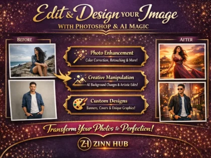 edit and design your image with photoshop and ai editing